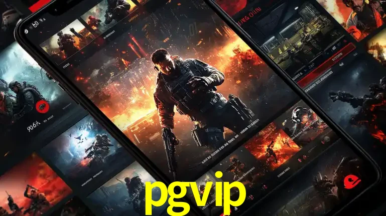 Tela de um celular exibindo uma galeria de jogos de tiro com temática militar, mostrando a variedade de e-sports disponíveis para apostas na plataforma de entretenimento pgvip.